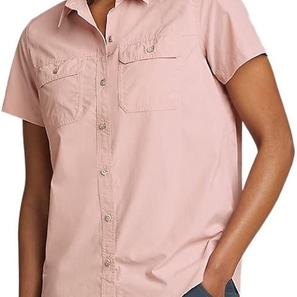 Eddie Bauer Tops - Eddie Bauer Pink Casual Button Down Shirt